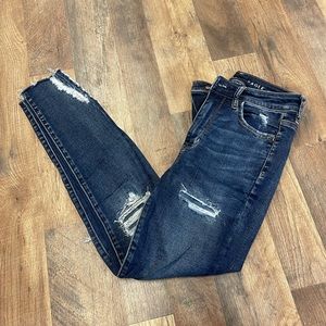 AEO distressed hi-rise jeggings